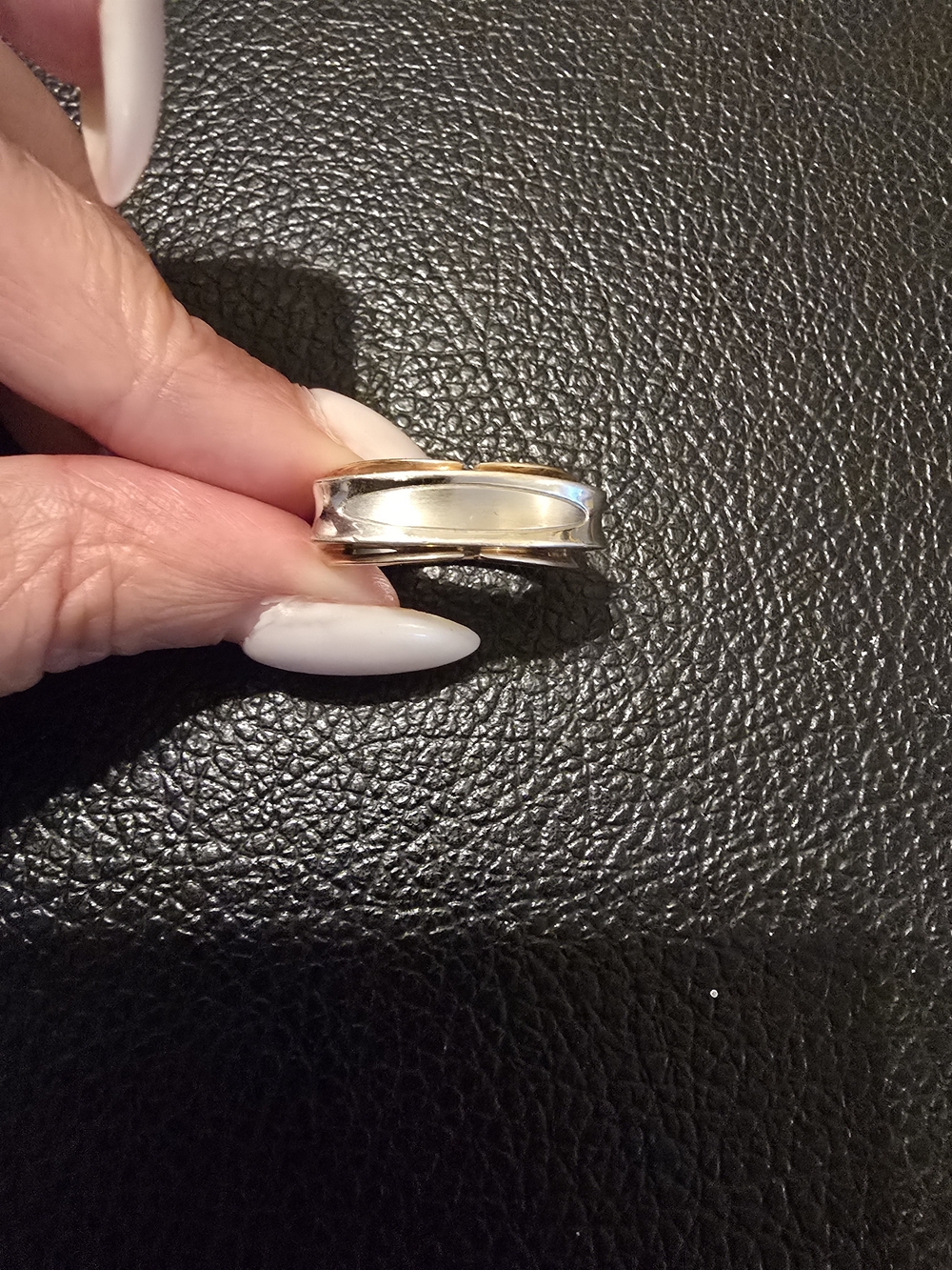 Classic Two-Tone Women’s Band Ring - Silver and Rose Gold